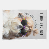 Shih Tzu Niet leuk leuke hondenliefhebbers Custom  Theedoek (Horizontaal)