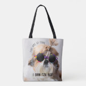 Shih Tzu Niet leuk leuke hondenliefhebbers Custom Tote Bag (Achterkant)