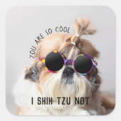 Shih Tzu Niet leuk leuke hondenliefhebbers Custom Vierkante Sticker (Voorkant)