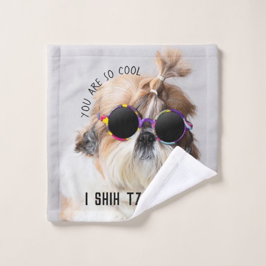 Shih Tzu Niet leuk leuke hondenliefhebbers Custom Washandje (Wasdoekje)