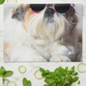 Shih Tzu Niet leuk lieve hondenliefhebbers Aangepa Theedoek (Gevouwen)