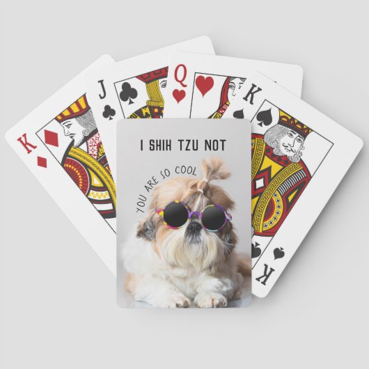 Shih Tzu Niet leuk schattig hondenliefhebbers Aang Pokerkaarten (Achterkant)