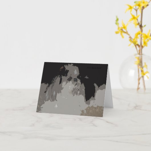 Shih Tzu Notecards Kaart (Gele Bloem)