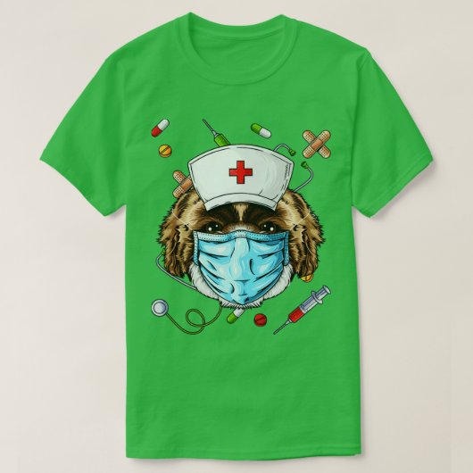 Shih Tzu Nurse RN Funny Dog ER Nursing School Afst T-shirt (Design voorkant)