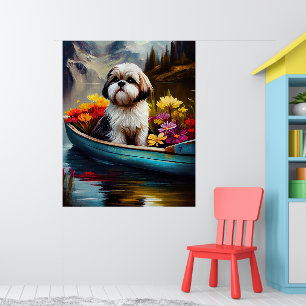 Shih Tzu op een peddel: Een landschappelijk avontu Poster