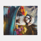 Shih Tzu op een peddel: Een Schilderachtig avontuu Fleece Deken (Voorkant (Horizontaal))