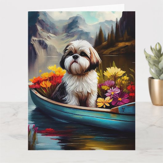 Shih Tzu op een peddel: Een Schilderachtig avontuu Kaart (Kleine Plant)