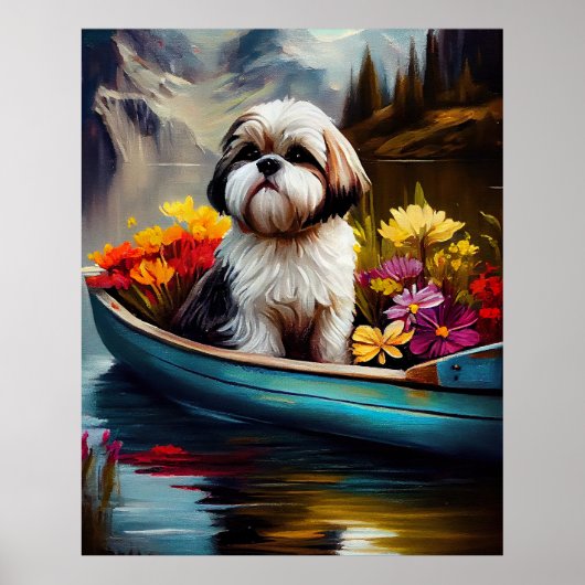 Shih Tzu op een peddel: Een Schilderachtig avontuu Poster (Voorkant)