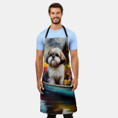 Shih Tzu op een peddel: Een Schilderachtig avontuu Schort (Gedragen)