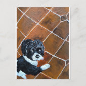 Shih Tzu op terrasschildering van Alfred Fox Briefkaart (Voorkant)