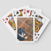 Shih Tzu op terrasschildering van Alfred Fox Pokerkaarten (Achterkant)