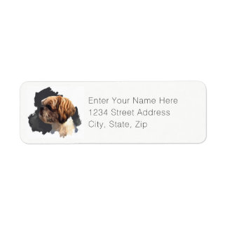 Shih Tzu Original Art retourlabel Etiket