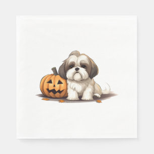 Shih Tzu over het thema Halloween Servet