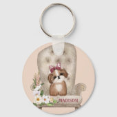 Shih Tzu over voorzitter Sleutelhanger (Voorkant)