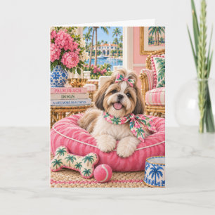 Shih Tzu Palm Beach Wenskaart Kaart