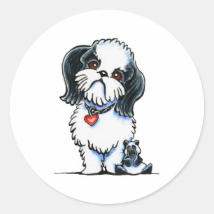 Shih Tzu Panda Ronde Sticker