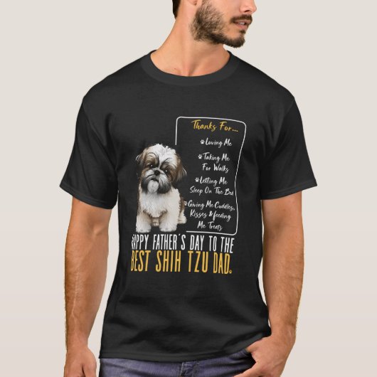 Shih Tzu Papa Gelukkige Vaders Dag Naar De Beste S T-shirt (Voorkant)