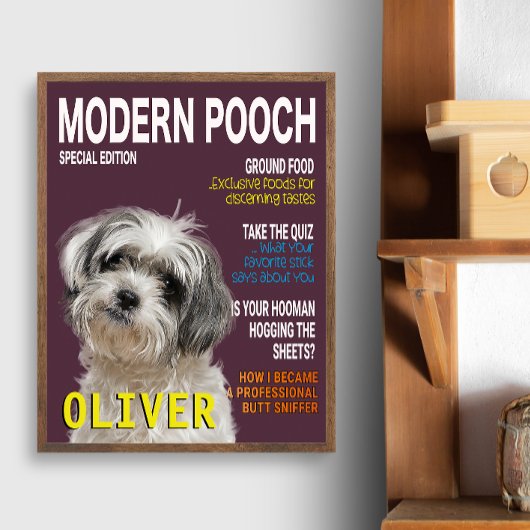 Shih Tzu Parody Magazine Hoesje Foto Afdruk