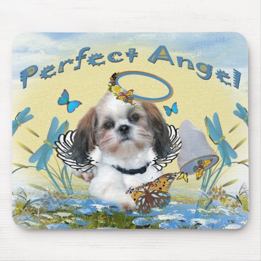 Shih Tzu Perfect Angel Butterfly Catcher cards Muismat (Voorkant)