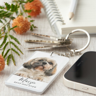 Shih Tzu Persoonlijke foto van Pet Dog Sleutelhanger