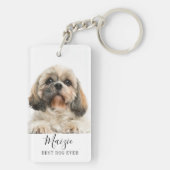 Shih Tzu Persoonlijke foto van Pet Dog Sleutelhanger (achterkant)