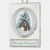 Shih Tzu Persoonlijke Kerstmis Verzilverd Banner Ornament (Links)