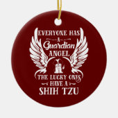 Shih Tzu pet dog guardian angel Keramisch Ornament (Voorkant)