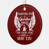Shih Tzu pet dog guardian angel Keramisch Ornament (Links)
