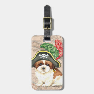 Shih Tzu Pirate Bagagelabel