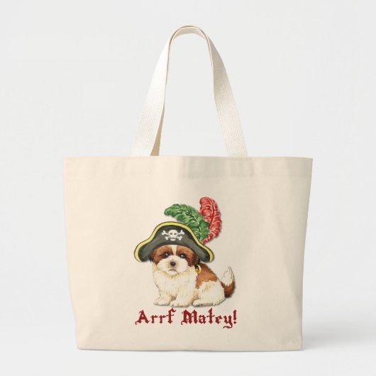 Shih Tzu Pirate Grote Tote Bag (Voorkant)