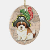 Shih Tzu Pirate Keramisch Ornament (Rechts)