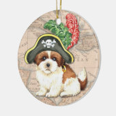 Shih Tzu Pirate Keramisch Ornament (Links)