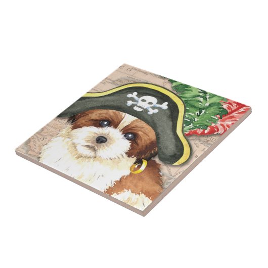 Shih Tzu Pirate Tegeltje (Zijkant)