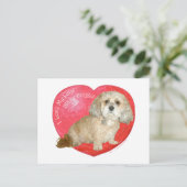 Shih Tzu / Podle Mix Valentijnsdag Feestdagenkaart (Staand voorkant)