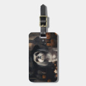 Shih Tzu Pompoenen Halloween Griezelen Bagagelabel (Voorkant verticaal)