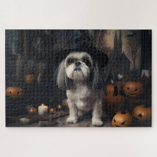 Shih Tzu Pompoenen Halloween Griezelen Legpuzzel