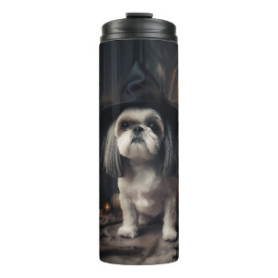 Shih Tzu Pompoenen Halloween Griezelen Thermosbeker