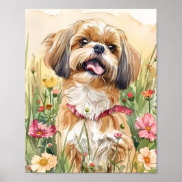 Shih Tzu Portrait Art - Schattigee Dog Wall Print 