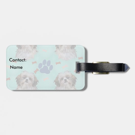 Shih Tzu Portrait Bagagelabel (Achterkant horizontaal)