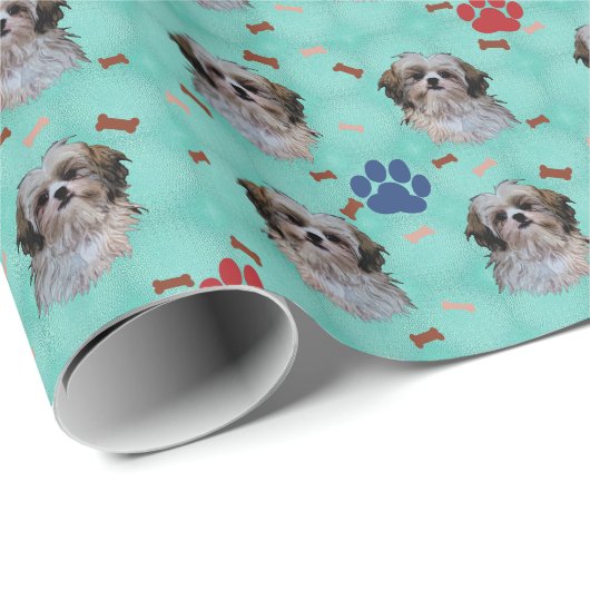 Shih Tzu Portrait Cadeaupapier (Rol Hoek)