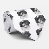 Shih Tzu Portrait (zwart-wit) Stropdas (Opgerold)