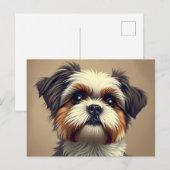 Shih Tzu-portret Briefkaart (Voorkant / Achterkant)