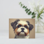 Shih Tzu-portret Briefkaart (Staand voorkant)