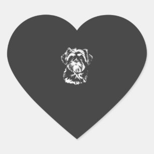 Shih Tzu Portret Minimalistische Kleding Hart Sticker