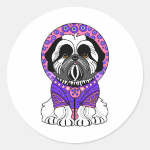 Shih Tzu Princess Ronde Sticker