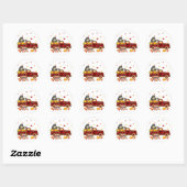 Shih Tzu Pumpkin Truck | Fall Leaf Thanksgiving Ronde Sticker (Vel)
