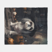 Shih Tzu Pumpkins Halloween eng Fleece Deken (Voorkant (Horizontaal))