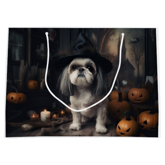 Shih Tzu Pumpkins Halloween eng Groot Cadeauzakje (Voorkant)