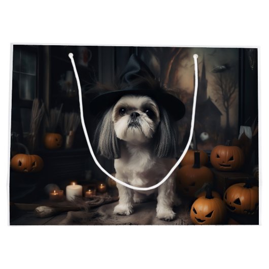 Shih Tzu Pumpkins Halloween eng Groot Cadeauzakje (Achterkant)