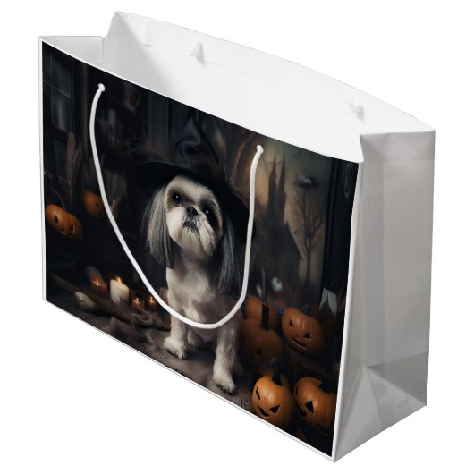 Shih Tzu Pumpkins Halloween eng Groot Cadeauzakje (Achterkant Gekanteld)